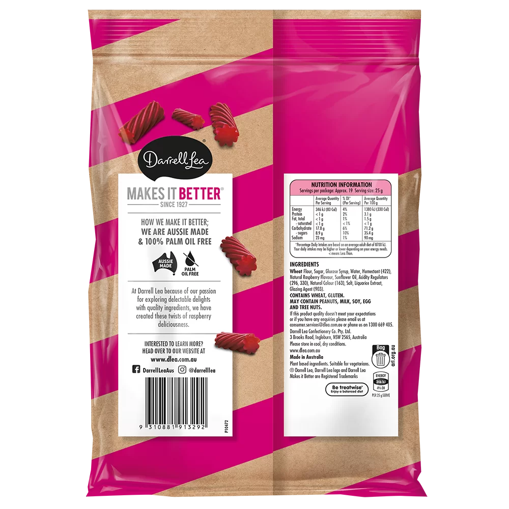 Raspberry Twists Value Pack 470g back