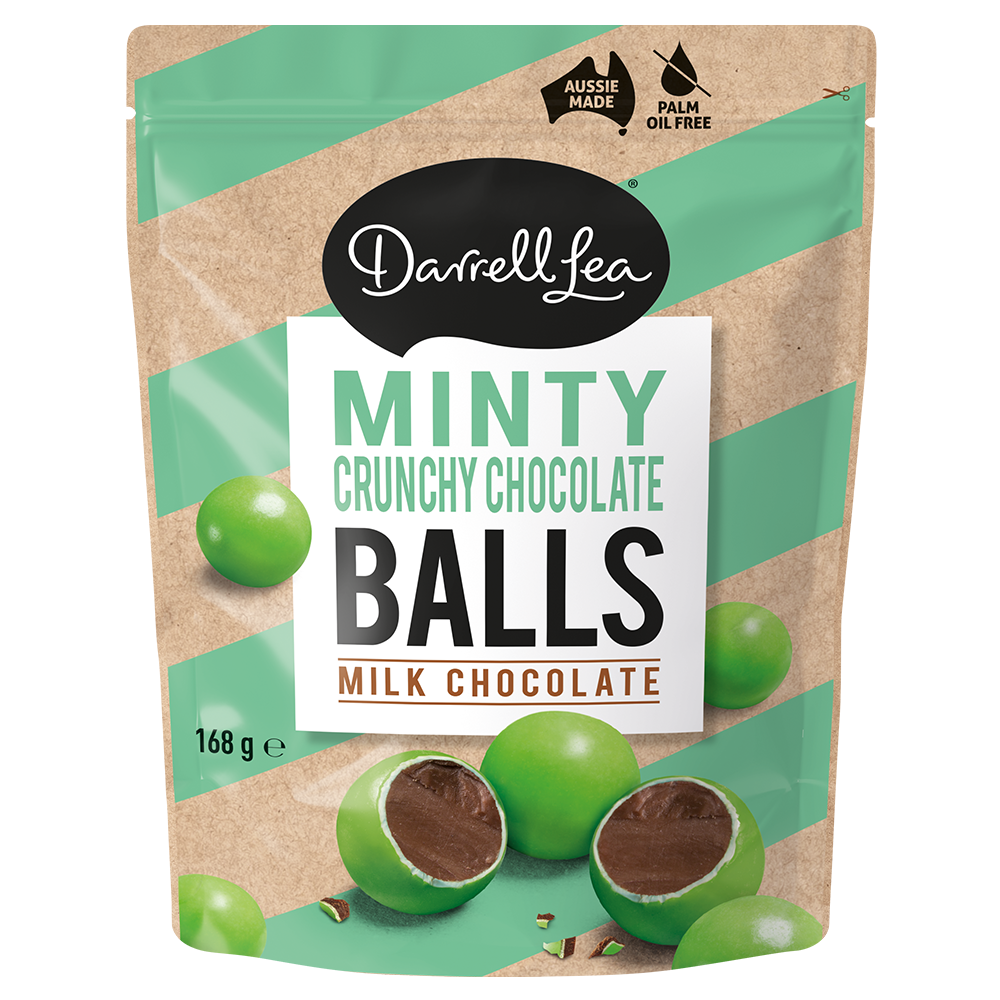 Minty Crunchy Milk Chocolate Balls 168g Darrell Lea