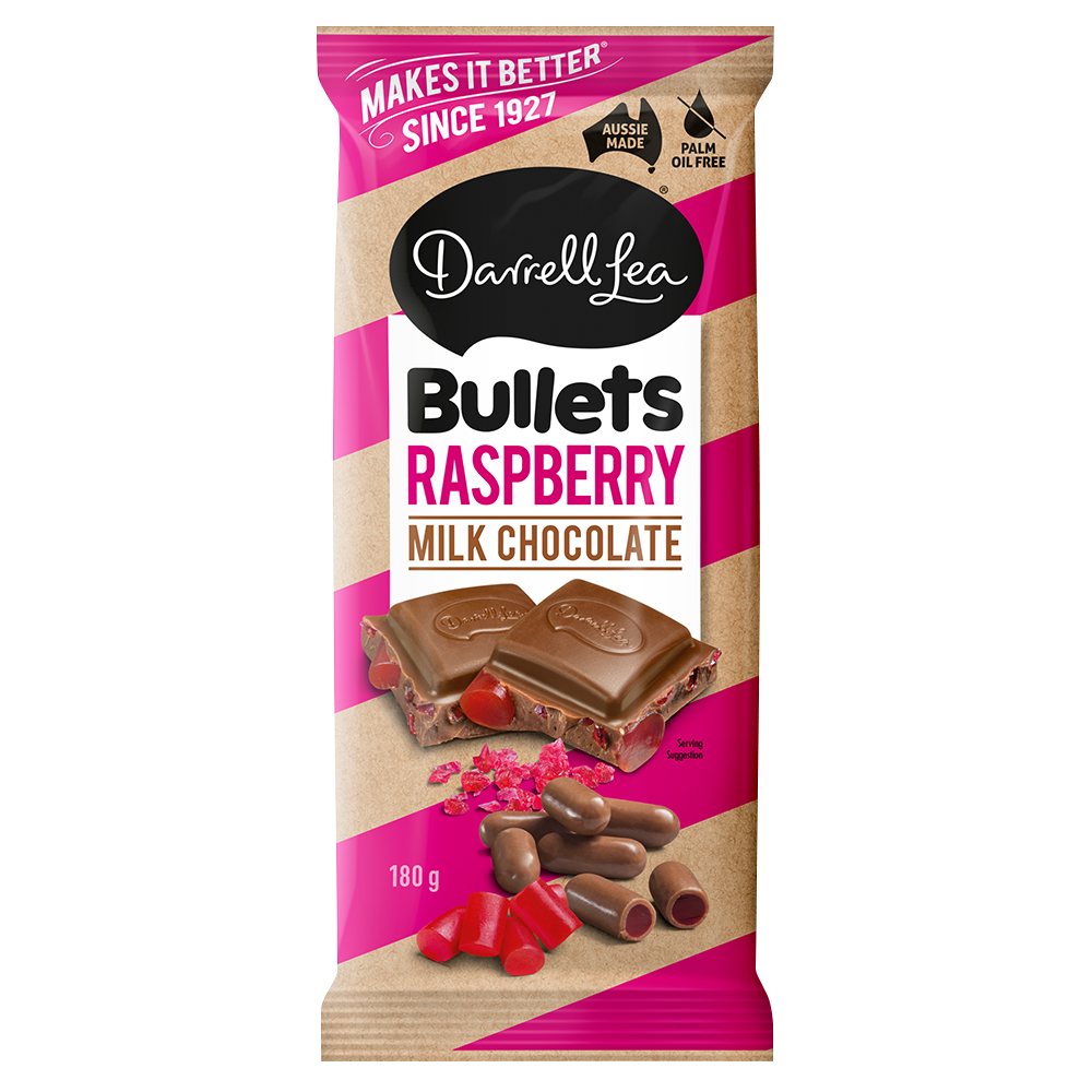Milk Chocolate Raspberry Bullets Block 180g