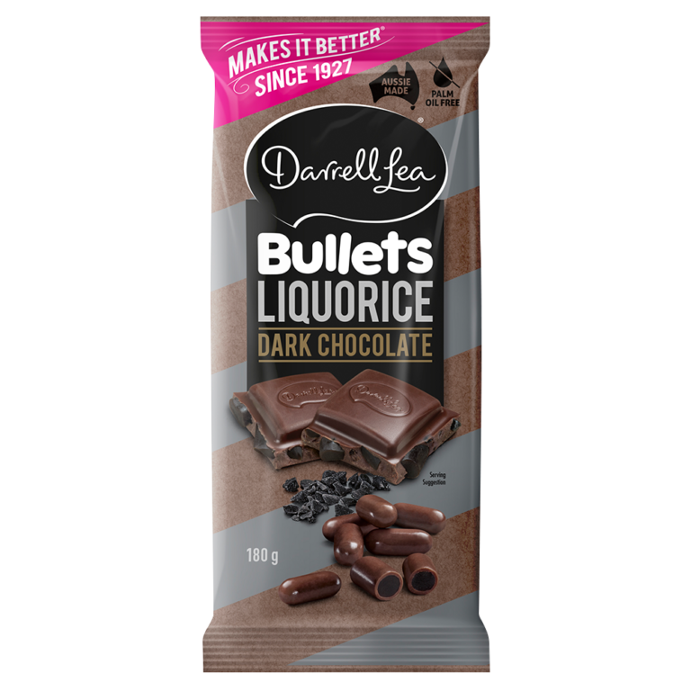 Dark Chocolate Liquorice Bullets Block 180g