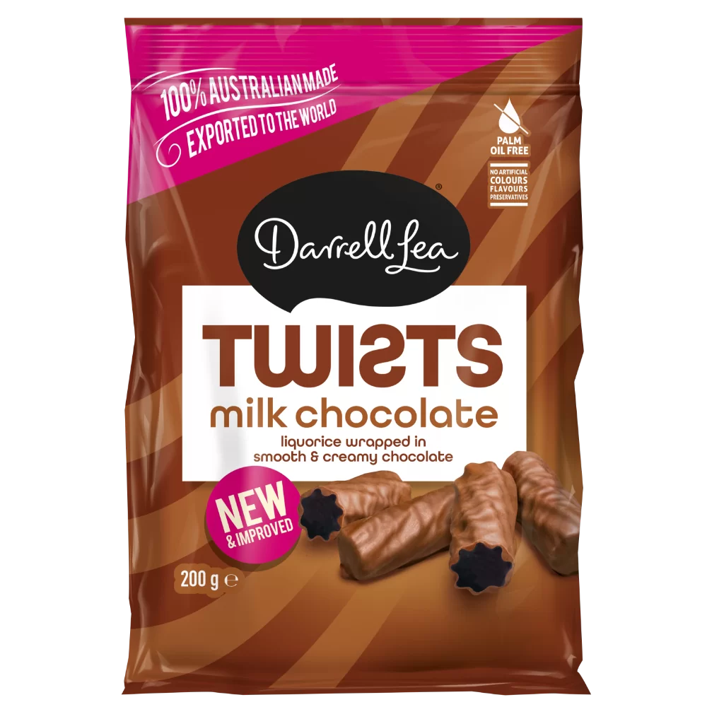 Twists Milk Chocolate Liquorice 200g