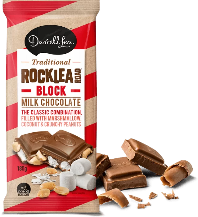 Rockle rod block with chocolate pieces